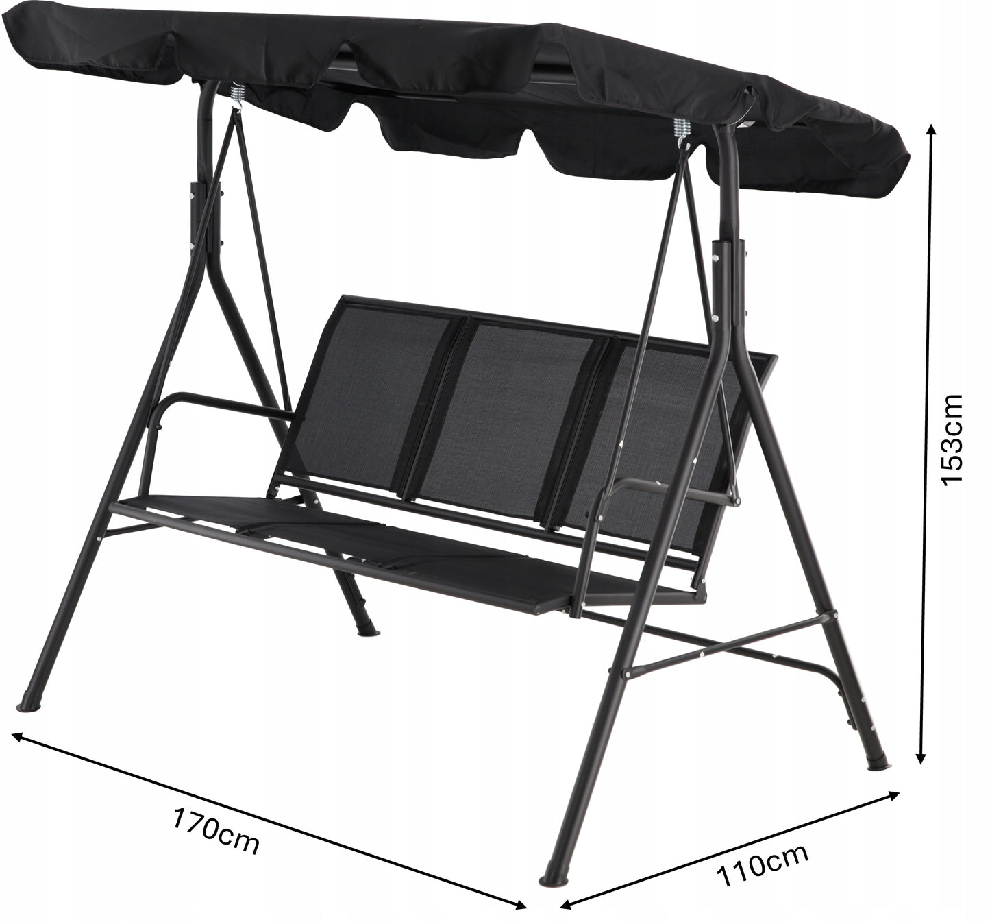 Sodo sūpynės su tekstileno sėdyne ir stogeliu I SUIGI