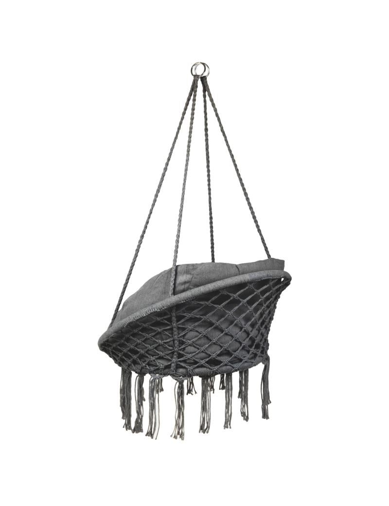 Pakabinamos pintos supynės BOHO + 2x XXL pagalvės (Grafito)