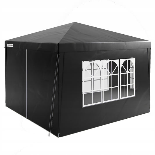 Sodo Pavėsinė  3x3 m su 4 Šoninėmis Sienelėmis ir Langais