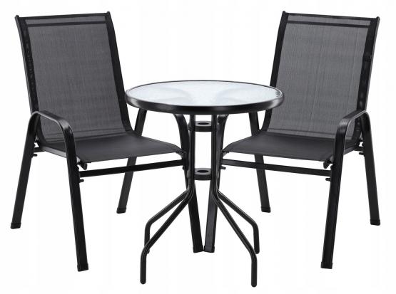 Balkono baldų Komplektas - 2 Kėdės + Stalas