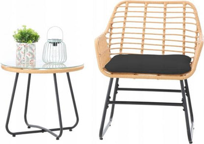 TARMAR sodo baldų rinkinys – 2 kėdės + stalas