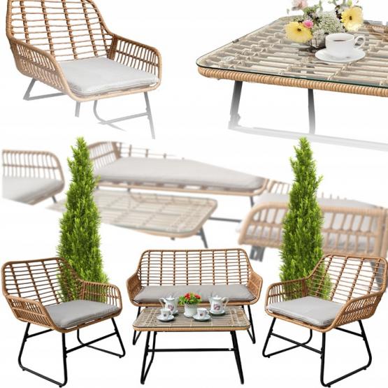 TARMAR Sodo baldų rinkinys – sofa, kėdės ir stalas