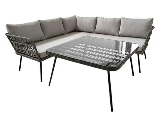 Sodo baldų komplektas TARMAR – kampinė sofa + stalas
