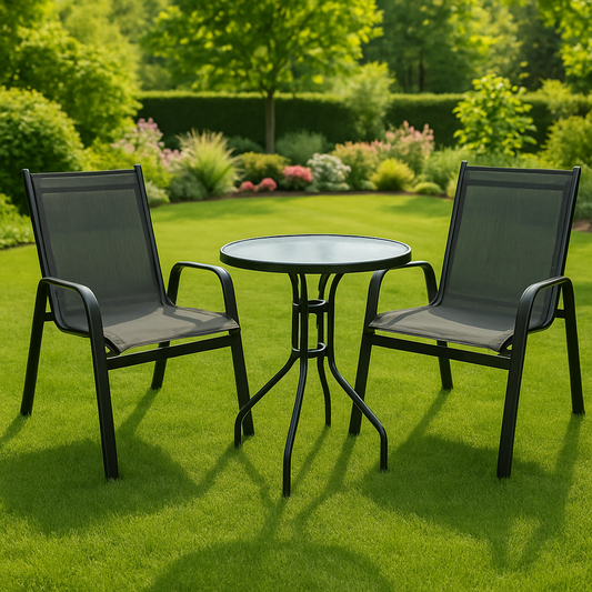 Balkono baldų Komplektas - 2 Kėdės + Stalas