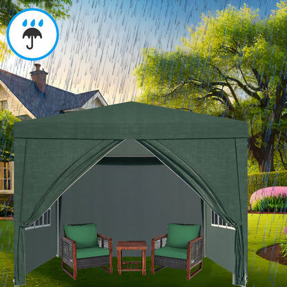 Sodo Pavėsinė 3x3 m su 4 sienelėmis ir langais – UV50 apsauga