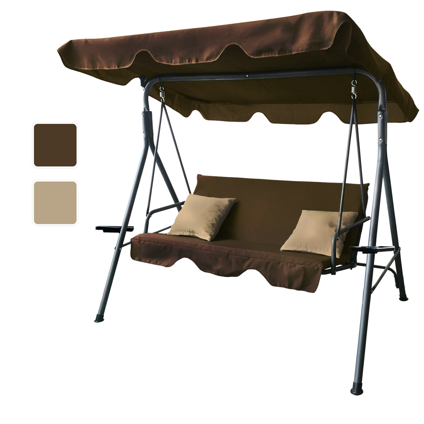 3 vietų Sodo Sūpynės su Stogeliu ir Pagalvėlėmis I „SUIGI“