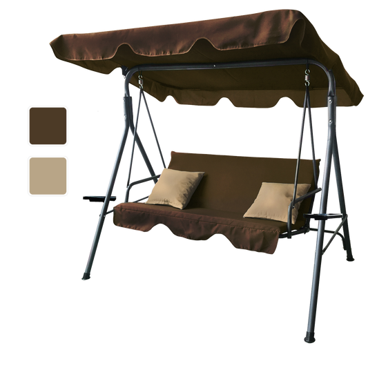 3 vietų Sodo Sūpynės su Stogeliu ir Pagalvėlėmis I „SUIGI“