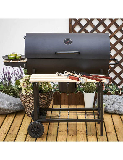 Sodo grilius su ratukais ir XXL dydžio dangčiu