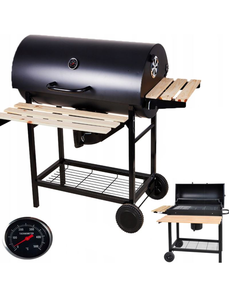 Sodo grilius su ratukais ir XXL dydžio dangčiu