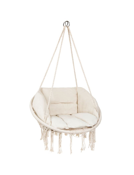 Pakabinamos pintos supynės BOHO + 2x XXL pagalvės (Smėlio)