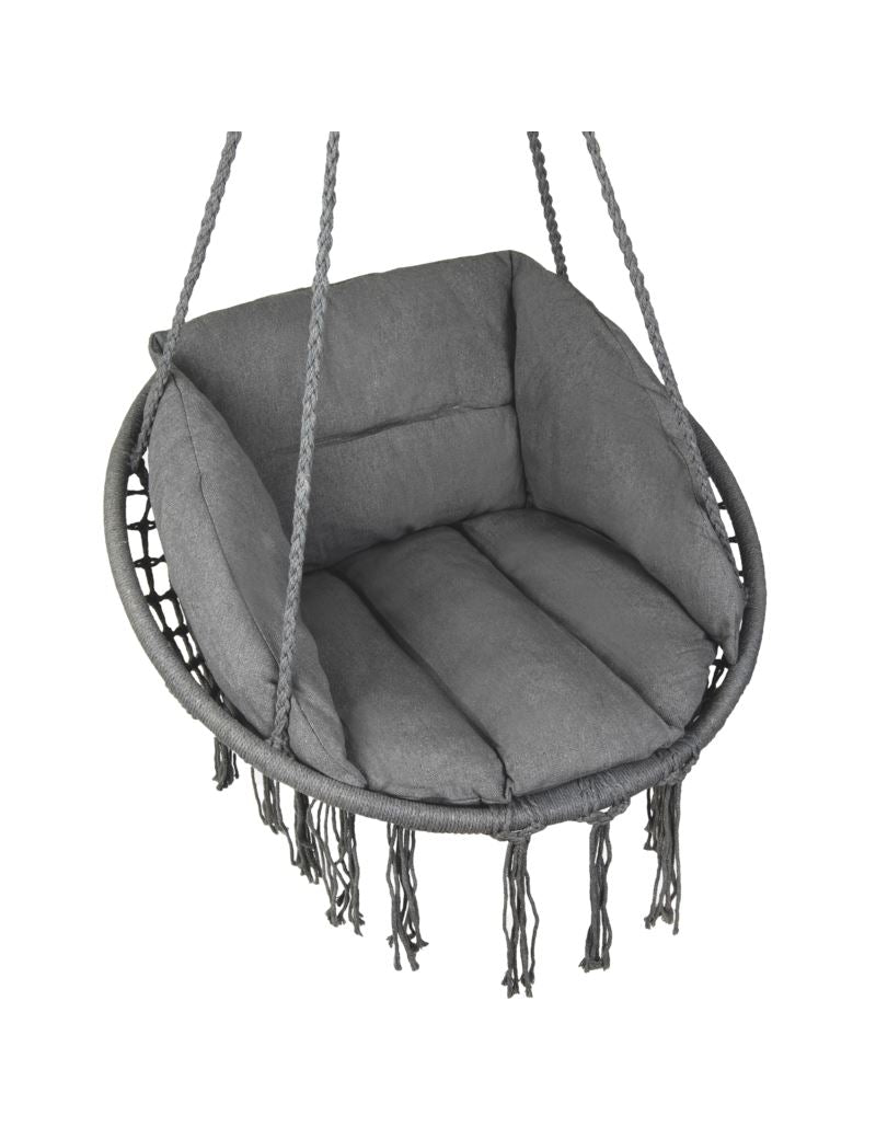 Pakabinamos pintos supynės BOHO + pagalvė (Grafito)