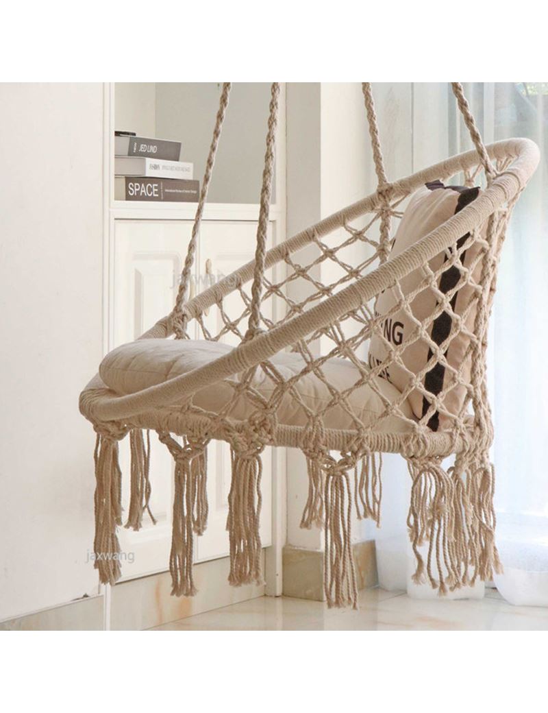 Pakabinamos pintos sūpynės BOHO 80cm + Pagalvė