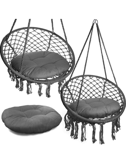 Pakabinamos pintos supynės BOHO + pagalvė (Grafito)