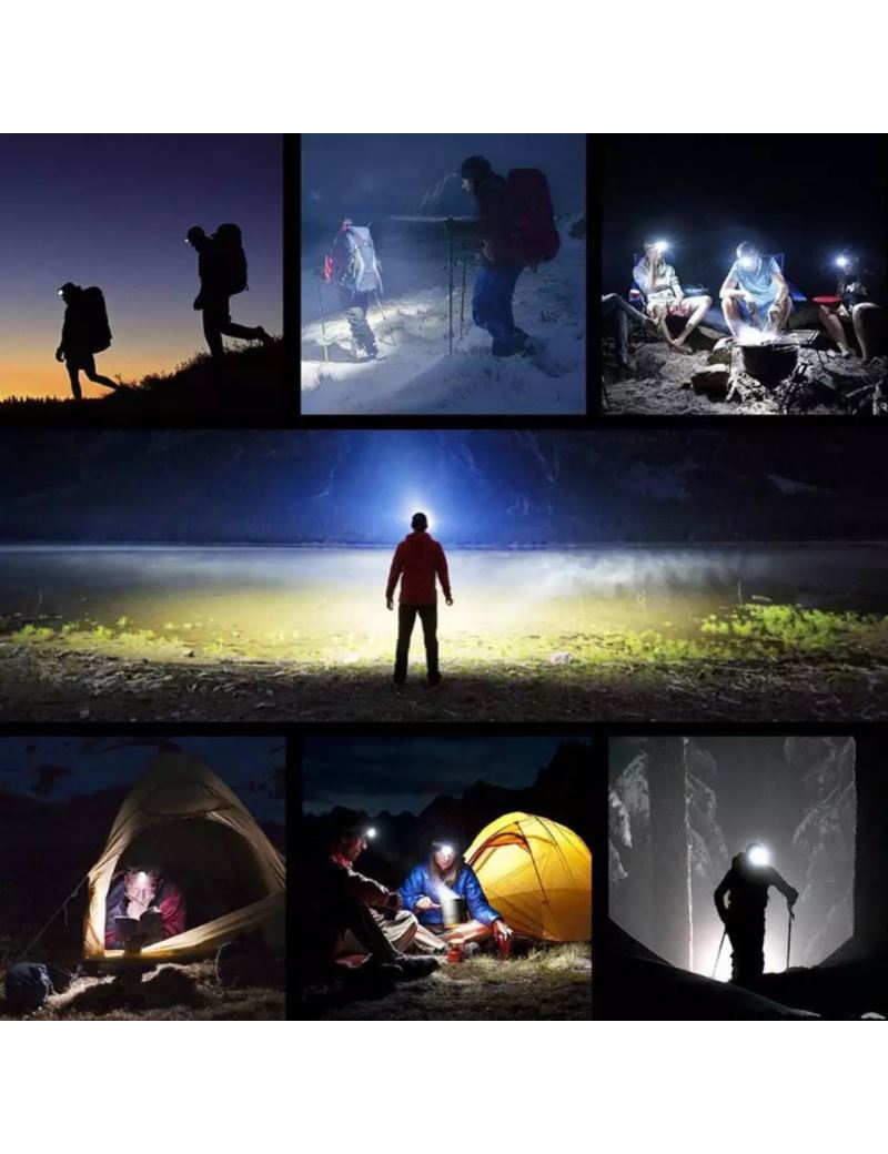 LED Žibintuvėlis ant galvos su magnetu (įkraunamas)