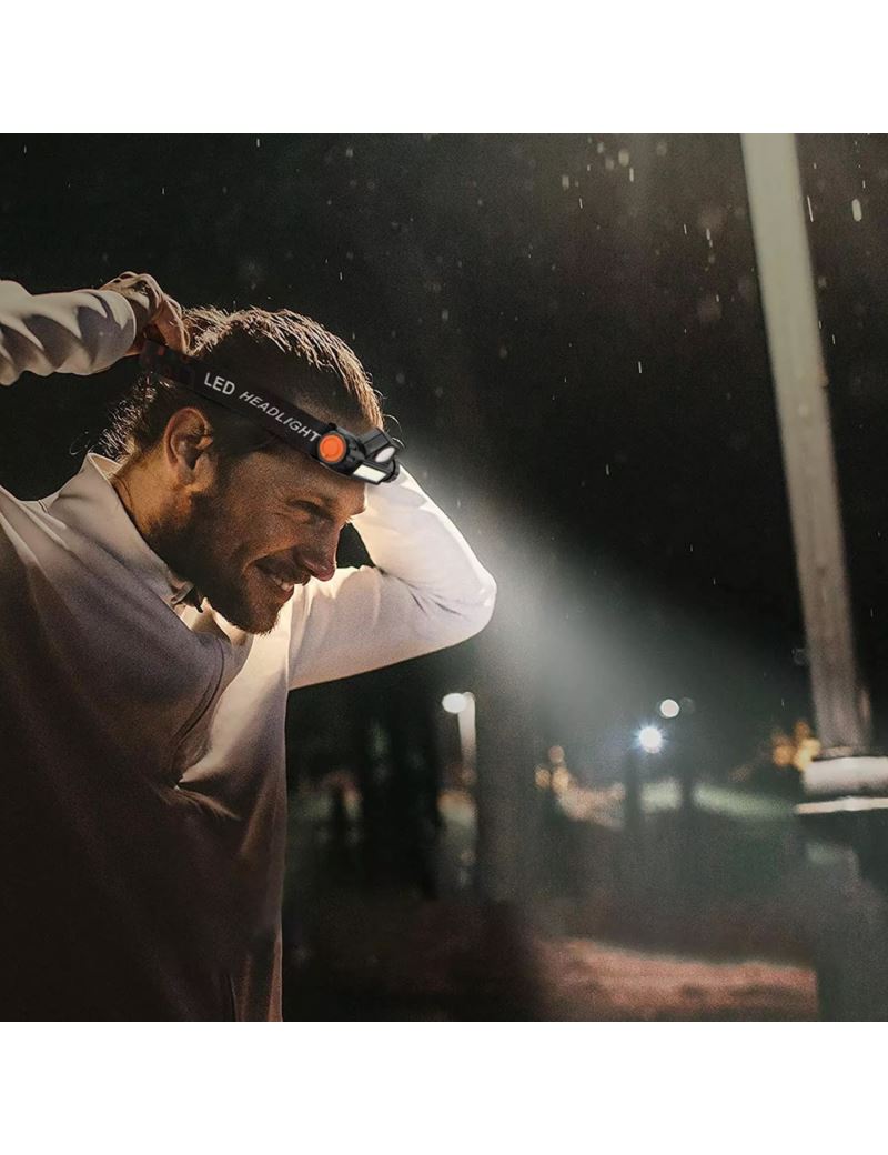 LED Žibintuvėlis ant galvos su magnetu (įkraunamas)