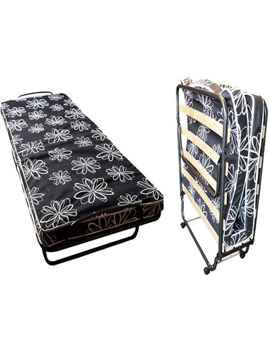 Sulankstoma svečių/turistinė lova su čiužiniu ir ratukais 80x190 cm