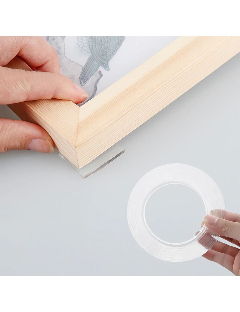 Nano Dvipusė Lipni Juosta | 5m x 3cm | Skaidri, Daugkartinio Naudojimo