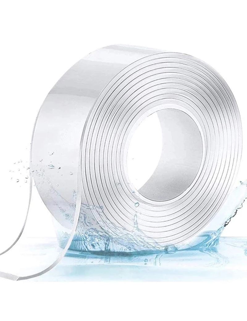 Nano Dvipusė Lipni Juosta | 5m x 3cm | Skaidri, Daugkartinio Naudojimo