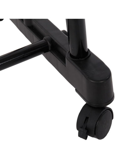 Dvigubas drabužių stovas su ratukais ir batų lentyna